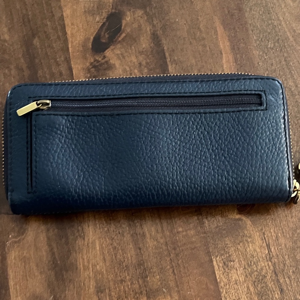 Fossil Navy blue Textured Leather Wristlet Wallet - Picture 12 of 13